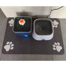 1pc Quick-Drying Silicone Pet Feeding Mat, Ideal Gift For Cat & Dog Lovers - Splash-Proof, Absorbent, Easy To Clean, Herringbone Pattern With Paw Print Design, Black, Washable - Multicolor - View 11