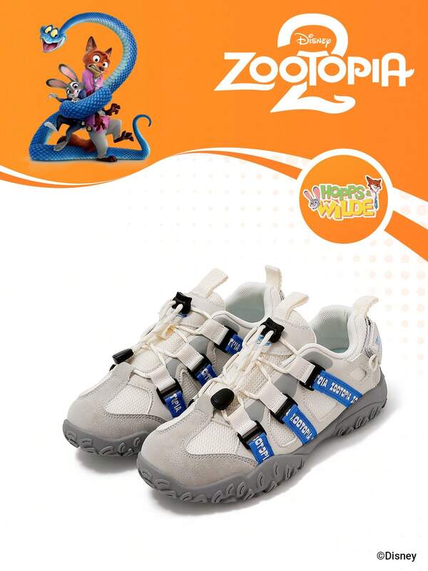  1 Pair Disney Authorized Collaboration Zootopia Judy & Nick Animal City Kids' Sports Shoes, Suitable For Daily, Holiday, Outdoor Activities, Comfortable, Non-Slip, Durable, Breathable
