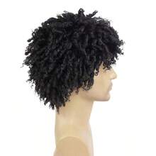 Dreadlock Wig Male Short Braided Wigs Dreads Men Guys Short Synthetic Afro Twist Faux Locs Braid Wig - Black - View 4
