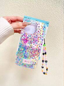 波点彩色漩涡透明防震手机壳，兼容 14、14 Pro、14 Pro Max、13、13 Pro、13 Pro Max、11、11 Pro Max、12、12 Pro、12 Pro Max、XR、7/8、XS、15、15 Pro、15 Pro Max、16、16 Pro、16 Pro Max - 彩色 - 查看 3