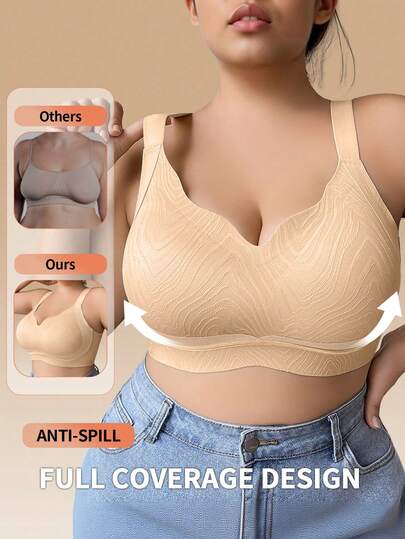 Lace Sexy Bras For Women Full Support Bra Comfortable Wire-Free Bra U-Back T Shirt Bralette