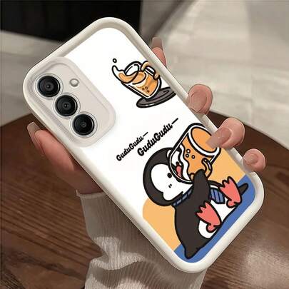 Funda de Teléfono con Botella de Agua de Pingüino Compatible con for  Galaxy A05 A05S A06 A07 A12 A13 A14 A15 A16 5G A17 A21S A22 A23 A24 A25 A26 A32 A33 A34 A35 A36 A52 A53 A54 A55 A56 S21 Ultra S22 Plus S23+ S24 FE S25 Edge, Funda Protectora Antigolpes de Cuerpo Completo, Carcasa Suave Antigolpes