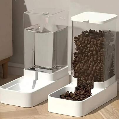 Fashionable Pet Feeder And Waterer Combo - No Battery Required, Durable Polypropylene Material, Suitable For Medium Dogs And Cats