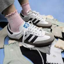 Adidas Ruffle Quarter Socks 3-Pack Sandy Pink/Wonder Alumina/Wonder White JL0831 - 粉紅色中筒襪 - 查看 2