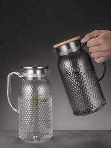 1PC Transparent, Large-Capacity Acrylic Pitcher With A V-Shaped Spout And A Good Seal. Ideal For Serving Hot And Cold Beverages, Juices, And Iced Tea, Perfect For Home Kitchens, Cafes, Restaurants, And Parties. - Multicolor - View 4