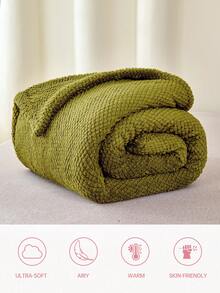 1件提花羊羔绒毯，柔软蓬松，四季皆宜，透气舒适，可机洗，适合家庭和学生宿舍使用，通过Oeko-Tex认证。 - 綠色 - 查看 4
