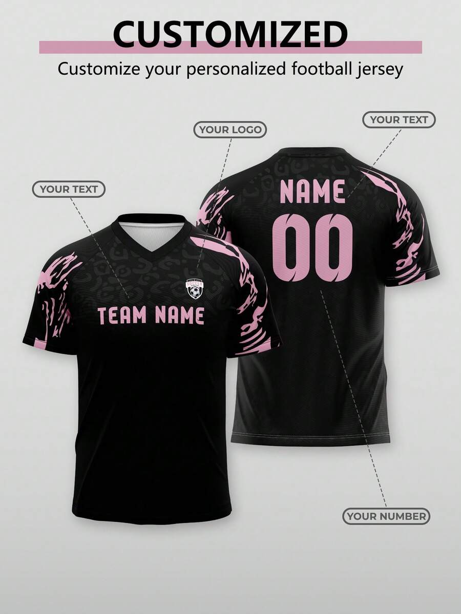 1pc Customized 2026 World Cup Football Team Player Number And Name Can Be Personalized. Football Team Jersey - Black - View 1