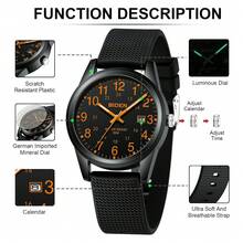 BIDEN Women's Watch, Analog Quartz Movement, 30M Water Resistant, Suitable For Nurses/Doctors/Medical Professionals, Luminous Seconds Hand, Easy-To-Read Dial, Ladies Watch - Orange - View 4
