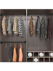 1pc Super Long Stainless Steel Telescopic Rod, Curtain Rod, Door Curtain Rod, Wardrobe Rod, Shower Curtain Rod, Tension Rod, Drying Rack, Curtain Pole, Wardrobe Hanging Rod, Extendable Rod, Laundry Drying Rod, Rod Bracket, Kitchen Organizer Rod, Black Room Divider, Spring Curtain Rod, Spring Shower Curtain Rod, No Drilling Required, Adjustable Bathroom Divider Spring Rod - White - View 11