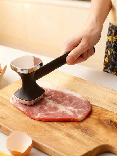 1pc Manual Meat Grinder, Made Of Durable Silver-Plated Zinc Alloy, Can Be Used To Tenderize Steak, Shred Chicken, Minimalist Style Manual Meat Grinder, Suitable For Countertop Use, Valentine's Day Meat Tool, Meat Shredder, Meat Grinder, Chicken Deboner, Kitchen Accessory, Kitchen Utensil, Steak