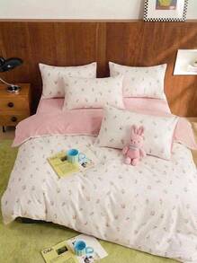 Joivida 1 Bộ chăn ga gối polyester nhẹ họa tiết hoa nhiều màu, Phòng ngủ ấm cúng Rama, Ngôi nhà ấm cúng, Đồ dùng phòng ngủ, Quà tặng tân gia, Sử dụng khi trở lại trường, Đồ dùng thiết yếu trong ký túc xá, Vải dệt thoáng mát cho mùa xuân/hè - hoa tulip - Xem 8