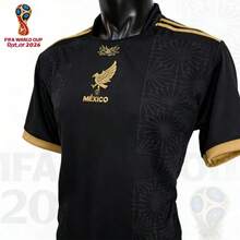 Camiseta local de México 2026 con detalles bordados (negra, solo camiseta, pantalón no incluido) - Negro - Ver 1