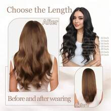 [40–65 Cm, 20 Pieces/Pack/50 G] Thick Tape-In Hair Extensions, Straight Remy Human Hair, Invisible Tape-In Human Hair Extensions. Suitable For Women - S4 - 查看 3