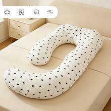 Pregnant Woman Pillow, U-Shaped Full Body Pillow-Detachable Pillowcase Extra Large Size-Gray-Sleeping Pregnant Woman Pillow-Adult Body Pillow, Pregnant Woman Pillow And Pregnancy Essential Mother Day Gift - 黑與白 - 查看 8