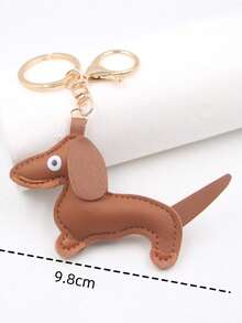 1pc Unisex New PU Leather Dachshund Keychain Minimalist Cute Sausage Dog Keyring Gift For Pet Lovers Bag Charm Purse Charm Purse Accessories Cute Girly Stuff Car Essentials Car Decoration Kawaii Vacation Essentials Bag Accessories - Multicolor - View 4