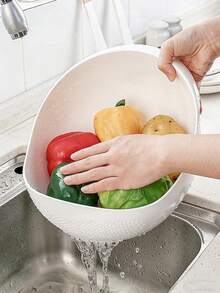 Cesto de arroz de plástico (2 unidades/1 unidade), embalagem de papelão, resistente a quedas e danos, cesto de arroz com alça criativa, fácil de usar, utensílio de cozinha multifuncional - grande capacidade, design moderno, drenagem e armazenamento rápidos, adequado para lavar arroz/vegetais. - Multicolorido - Ver 3