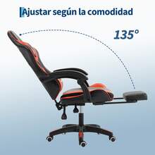 Silla para juegos de cuero artificial del sudeste asiático, no estándar, en rojo y negro - Rojo y negro - Ver 8