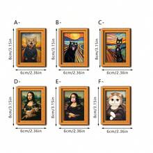 1/6件迷你框画 + 可爱宠物/趣味主题冰箱贴，可粘贴于冰箱、金属门、黑板等处，是绝佳的家居装饰或趣味礼物。 - 冰箱貼 - 查看 16