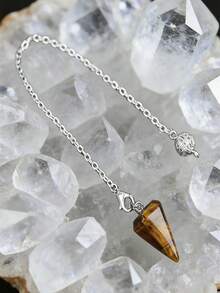 1/3/6/10pcs Natural Quartz Spiritual Healing , Used For Spiritual Divination, Cone-Shaped Quartz Crystal Necklace Jewelry - Multicolor - View 3