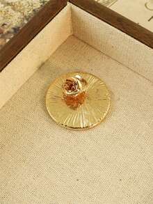 1pc Zinc Alloy Middle Eastern Saudi Arabia National Emblem Brooch, Classic Arabic National Flag Metal Badge Palm Tree Pin Accessory - Multicolor - View 4