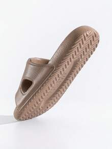 男士轻便EVA软底人字拖，防滑透气休闲沙滩拖鞋，夏季 - 深卡其色 - 查看 4