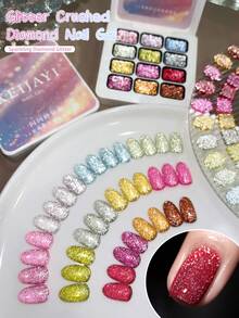 XEIJAYI 12-Color Gel Polish - Semi-Solid Nail Polish Suitable For DIY Nail Art, Korean Style Nail Art, Highly Saturated Shimmering Gel Polish For Nail Salons. - 彩色 - 查看 1