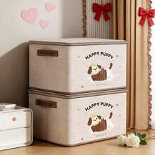 1pc Large Capacity Fabric Storage Box, Multifunctional Clothing Storage Box, Foldable Household Storage Box, Multifunctional Covered Storage Box, Storage Box With Handle Zipper, Wardrobe Storage Box, Suitable For Wardrobe Storage, Room Organization, Dormitory Storage, Bedroom Storage Box, Room Storage, Valentine's Day Storage, Easter Storage - Multicolor - View 7