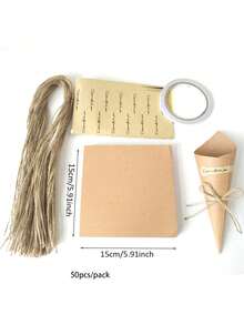 Bộ giấy gói quà Kraft 50/100 tờ - Kèm nhãn dán và dây gai để tự tay gói quà, làm quà tặng tiệc tùng, trang trí đám cưới, đồ thủ công sinh nhật và ngày lễ. - Nhiều màu - Xem 2