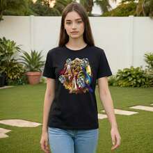 Monster Strike  Womens Summer Tops Short Sleeve - Cute Crew Neck Tunic Blouse, Fashion Casual Shirts For Women - màu đen - Xem 2