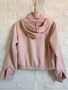 Women's Windbreaker Bomber Jacket - Light Pink ZY1003 - View 4