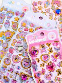 3D Embossed Crystal Stickers, Cute Crystal Stickers, Suitable For Decorating Luggage, Phones And Laptops. Adorable Cartoon Crystal Jelly Decorative Stickers, Anime Peripheral Decorative Stickers, Children's Reward Stickers, Holiday Gifts, And Gifts For Friends. - Multicolor - View 4