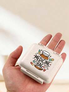 Mini 6-Grid Portable Medicine Box, Medicine Storage Box, Travel Pill Case, Printed With "Medicine Bag" And Pills Patterns 6-Grid Small Medicine Box, Pill Packaging Sealed Storage Box, 6-Day Weekly Storage Box, First Travel Pill Storage Box, Daily Vitamin Pill Box, Pocket Medicine Box Storage Box, Charm Storage Box,Essential For Families, Essential For Travel - Nhiều màu - Xem 5