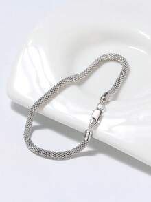 ORSA JEWELS 1 PC Genuine 925 Sterling Silver Popcorn Chain Bracelet Unique Women Hand Chain Gorgeous Jewelry For Birthday Party Christmas Gift - Silver - View 6