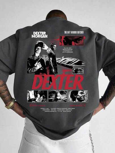 1pc Men's Fashion Printed Loose Short Sleeve T-Shirt | Exquisite Design | Summer Essential | Easy To Match, Showcase Vintage Poster Style