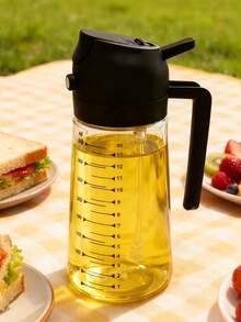 1个橄榄油喷雾瓶,塑料材质,适用于盛装各种液体,可用于户外烧烤、烤肉、低脂食品、沙拉、厨房、空气炸锅和露营,适合女孩使用,轻便易携,可重复灌装。厨房小工具,厨房配件,厨房家居装饰,适合作为父亲节礼物。 - 请勿将喷雾油瓶放入洗碗机清洗,否则高温可能导致瓶身变形。 - 彩色 - 查看 15