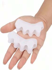 2-Pack Toe Straightener Gel Spacers - Formaldehyde & Latex Free, Waterproof Foot Pain Relief Tool, Corrects Bunion/Plantar Fasciitis For Comfortable Mobility (White) - White - View 7