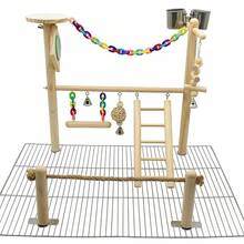 Bird Playground Top Cage, Parrot Gym Hanging Chewing Toys, Cage Top Play Stand For Conure, Parakeets, Budgie, Cockatiels, Lovebirds, Wood Perch Toys - 放 - 查看 4