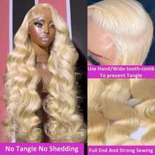 200 Density Body Wave 13x4 Hd Lace Frontal Wig Blended Human Hair 13x4 Honey Blode #613 Hd Pre Plucked Lace Wigs For Women Lace Front Hair Wigs - S613 - View 5