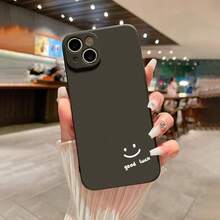 1 funda de silicona con cara sonriente para iPhone 14, 13, 12, 11 Pro Max, Mini, XR, XS Max, X, 8, 7, 14 Plus, SE 2020 - Negro - Ver 7