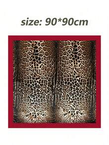 90cm Bohemian Style Women's Leopard Print Scarf, Casual Sun Protection Headscarf/Neck Scarf, Suitable For Nighttime Wrap, Sleeping And Daily Wear, Can Be Used As Scarf, Headband, Headpiece Or Dress Accessory - Multicolor - View 4