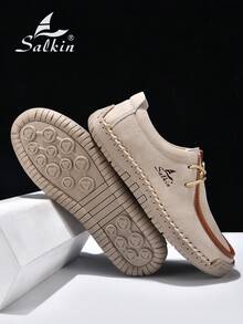 Salkin 新款时尚设计师女士休闲鞋，现代生活，触手可及的奢华。手工运动鞋、系带乐福鞋，轻便透气，柔软舒适，防滑耐磨，仿麂皮材质，适合户外、连衣裙、牛仔裤等各种场合，中年、年轻、学生日常穿着皆宜，春夏秋季皆可穿着，也是馈赠佳品。 - 米色 - 查看 7