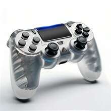 (2026 Newest Edition)  Gamepad Compatible With PS4/Slim/Pro And PC. Metal Controller With Acceleration Function, 3.5mm Audio Jack, Dual Vibration, Touchpad, And Six-Axis Sensor. Cool Gift! - 透明白 - 查看 7