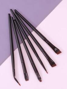 新款6件套眉形刷眉笔眼线刷便携小角度眉刷女士化妆工具 - 彩色 - 查看 5