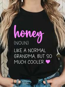 Camiseta de Definición de Miel Linda para el Día de la Madre - Negro - Ver 6