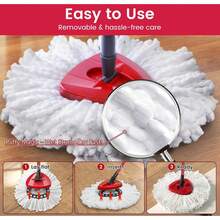Mop Replacement Heads For O-Ceda Mop Replace Head Easy Wring Spin Mop Heads Replacements, O-Cedar Microfiber Spin Mop Refills, Spin Mop Replacement Head (White-6-Pack) - A - 查看 6