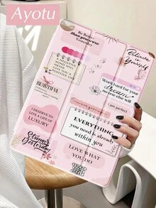 Ayotu 1件装治愈标语平板电脑保护套和Kindle电子书保护套，兼容第10代、11代/Air 4代/Air 7代/9.7英寸，兼容三星Galaxy Tab A9 Plus、Kindle（第11代-2024年发布）（6英寸）、Kindle Paperwhite第12代2024年，绝佳节日礼物，时尚简约图案。 - 彩色 - 查看 3