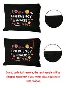 Emergency Snacks Letter Printed Storage Bag, Christmas Gift For Mom, Teacher, Friend, Nurse, Cosmetic Bag, Gift Bag For Female Friends, Travel Souvenirs, Birthday, Women'S Day, Party, Bridesmaid Cosmetic Storage Bag, Toiletry Bag, Storage Bag, Cosmetic Bag, Cosmetic Storage Bag, Makeup Tools, Travel Gift Makeup Bag Makeup Bags Makeup Organizer Make Up Organizer Makeup Storage - Multicolor - View 11
