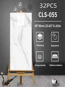 大理石纹理瓷砖壁纸，泡沫大理石墙板，可移除，防水，适用于客厅、厨房、浴室及其他家居墙面装饰 - 纹理饰面 - CLS-055 - 查看 9