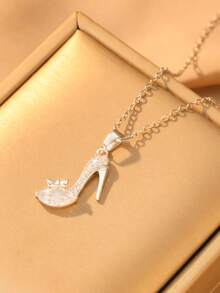 1pc Women's High Heel Pendant Necklace, Delicate Design, Unique And Lively, Suitable As Gift For Girlfriend, Best Friend, Valentine's Day, Versatile Wear - Multicolor - View 5