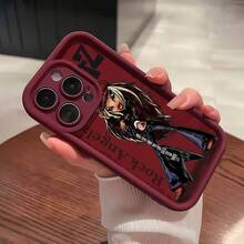 Funda para teléfono  Rock Angelz, compatible con fundas ,  17,  16 Pro Max,  15 Pro Max,  13 y  12. Fabricada en TPU, engrosada, finamente perforada, simple, resistente a caídas y engrosada. Un regalo perfecto para familiares, amigos, seres queridos, novios/novias, y para festividades y aniversarios. - Burdeos - Ver 2